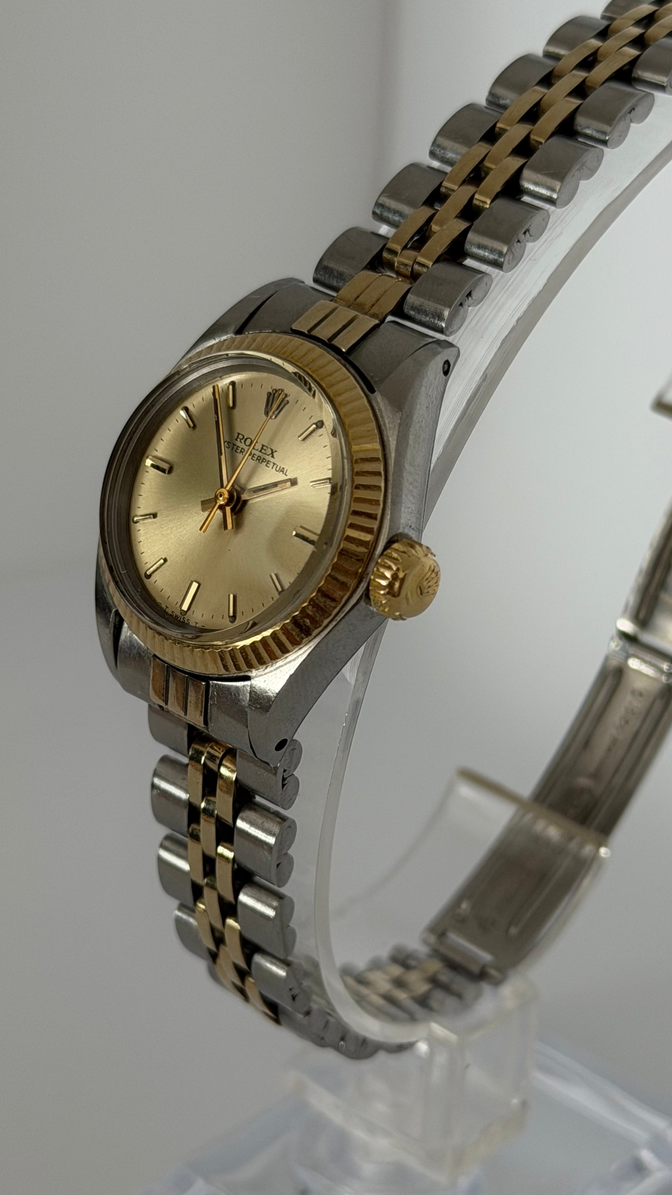 Rolex Oyster Perpetual Lady Acciaio e Oro Champagne Dial 26 mm