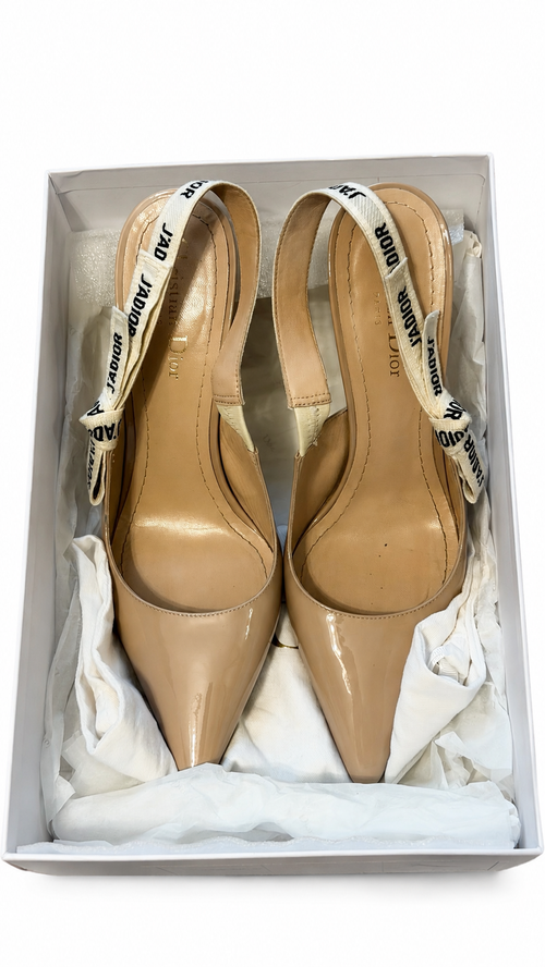 Dior J’Adior Slingback Décolleté in Vernice Nude – Taglia 40,5