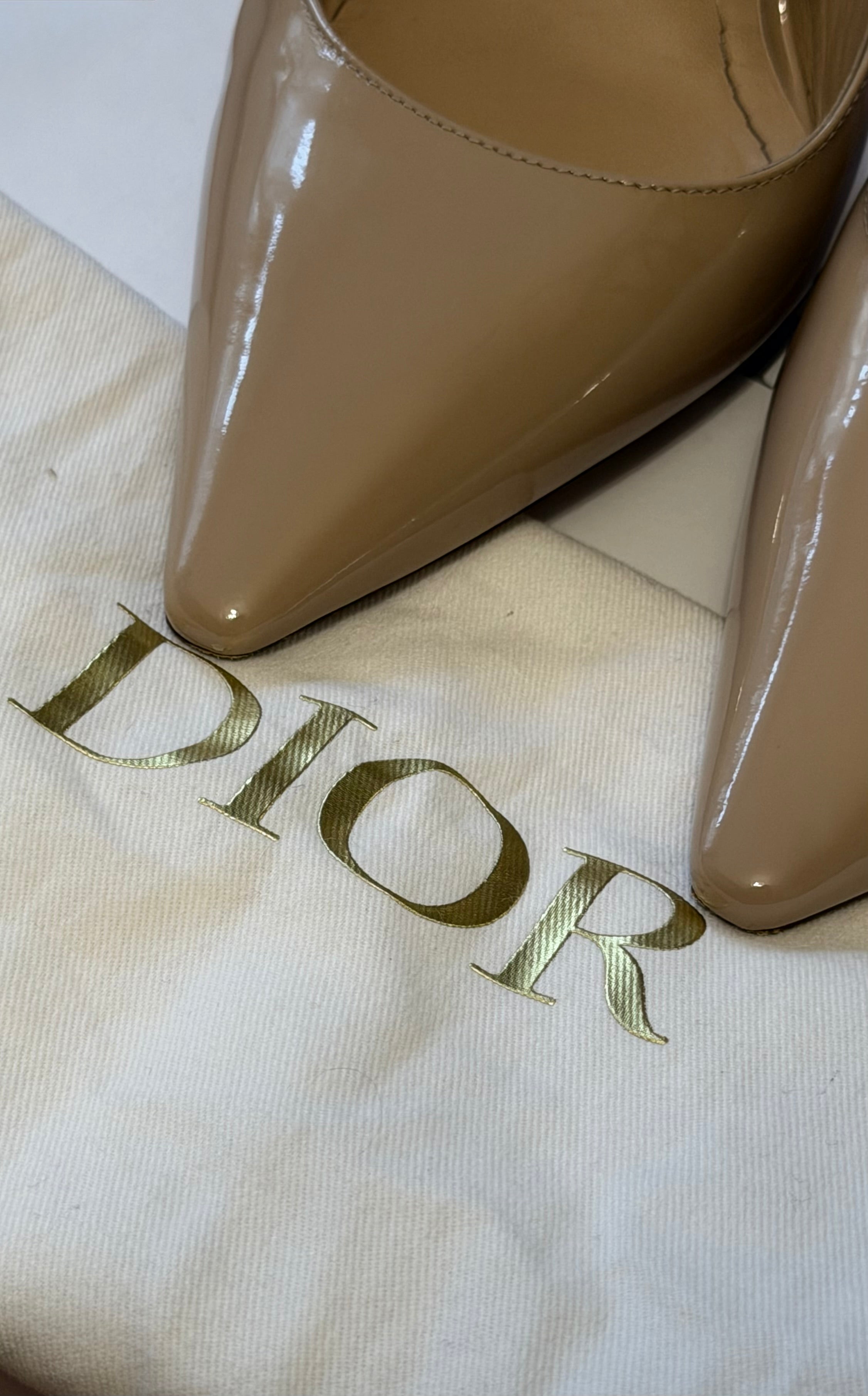 Dior J’Adior Slingback Décolleté in Vernice Nude – Taglia 40,5