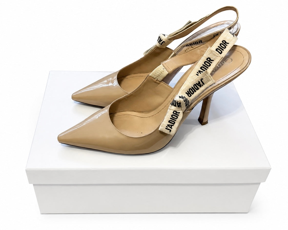 Dior J’Adior Slingback Décolleté in Vernice Nude – Taglia 40,5