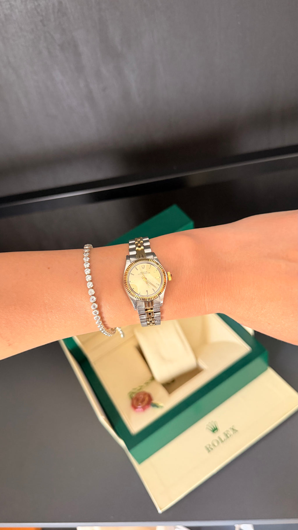 Rolex Oyster Perpetual Lady Acciaio e Oro Champagne Dial