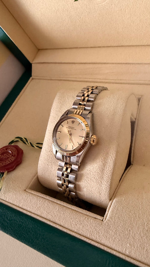 Rolex Oyster Perpetual Lady Steel and Gold Champagne Dial