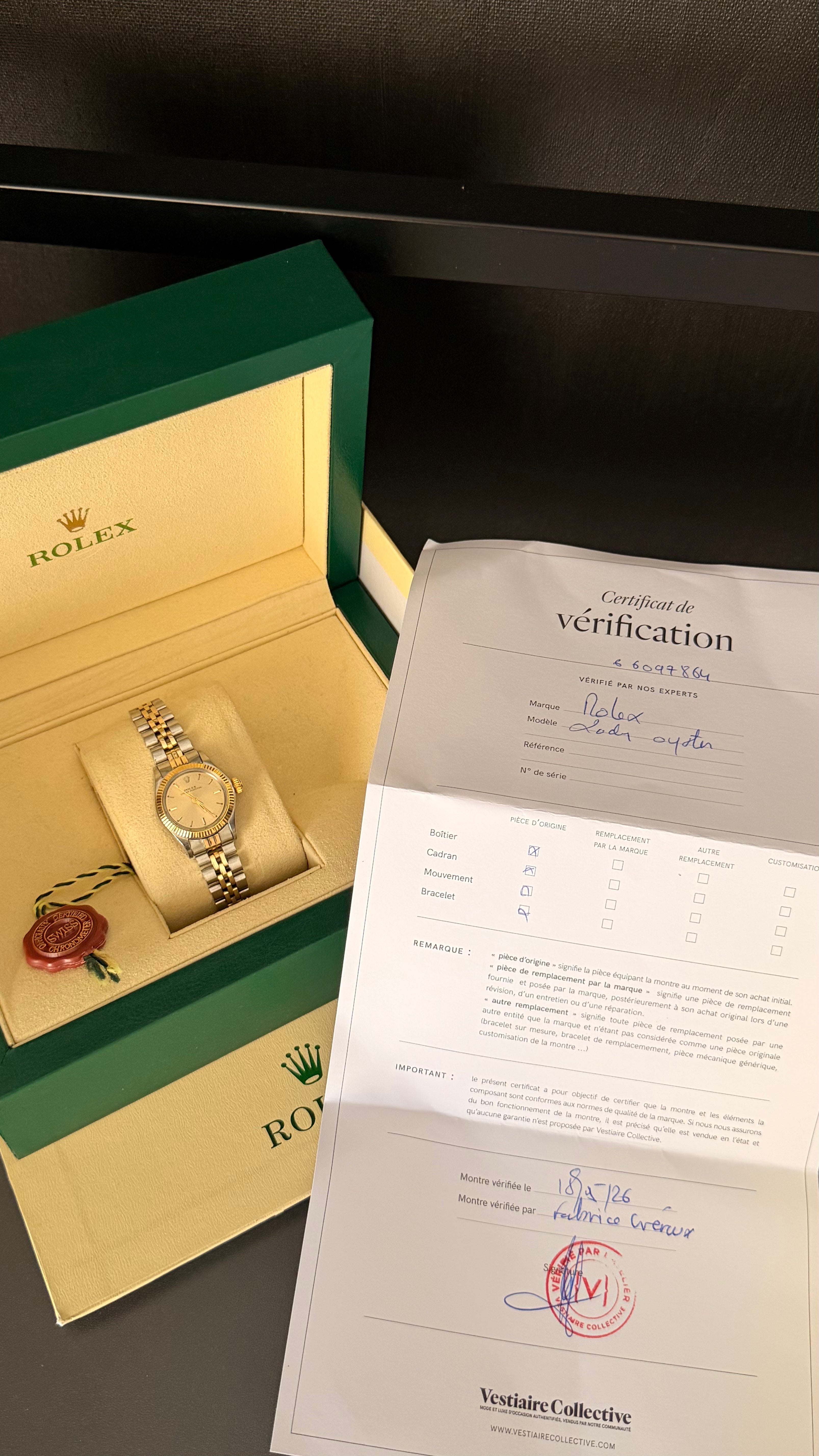 Rolex Oyster Perpetual Lady Acciaio e Oro Champagne Dial